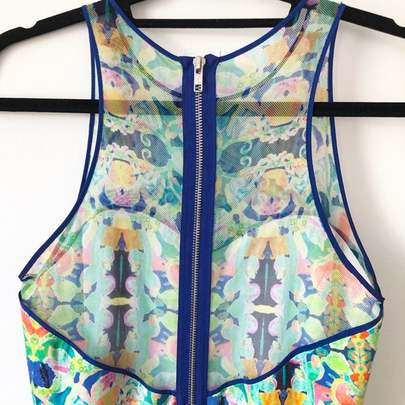 Milly Kaleidoscope Print Mesh Racer Dress - Picture 5 of 5